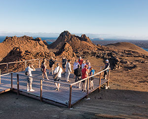 tour group on a deck