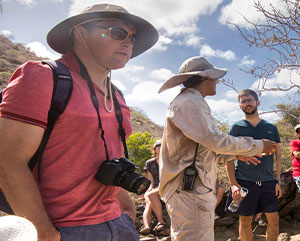 tour guide with a group - galapagos