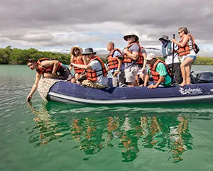 endemic boat with tour group